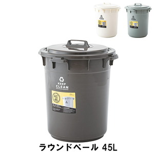 ラウンドペール 45L 幅42.5 奥行42.5 高さ52cm ペール ダストボックス ごみ箱 ゴミ箱 おしゃれ インテリア ホワイト M5-MGKAM00573WH