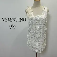 ヴァレンティノ （6）　白/レース/ノースリーブ/ワンピース/イタリア製/薄手