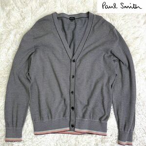 320良品希少 XL ポールスミス PS Paul Smith カーディガン ニット フロントボタン ボーダー柄 マルチストライプ 春夏