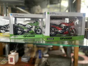 [H-43] 1/12完成品バイクシリーズ 完成品 カワサキ GPZ900R スカイネット 赤 緑 ライムグリーン