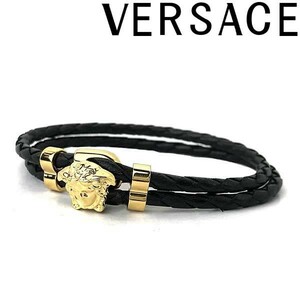 VERSACE ヴェルサーチェ ベルサーチ ブラック×ゴールド メドゥーサ ロゴ ブレスレット DG05579-DMTN-D41O