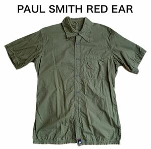 【送料無料】中古 PAUL SMITH RED EAR レッドイアー 半袖 シャツ ボタンダウン ワークシャツ アーミー