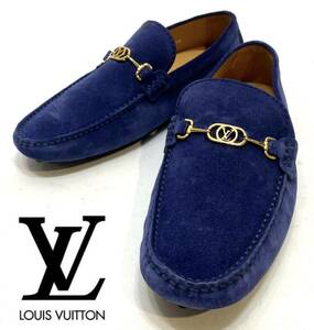 未使用 LOUIS VUITTON ポルト・ヴェッキオ LVロゴ ビット ドライビングシューズ ルイヴィトン モカシン デッキshoes スリッポン ブルー 5