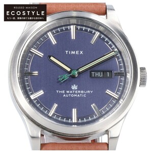 【美品】TIMEX タイメックス TX-TW2U91000 Waterbury ウォ−ターベリー シースルーバック 自動巻き 腕時計 シルバー/ブラウン