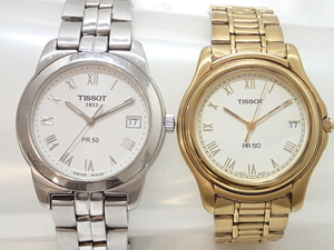 4191[T]TISSOT 1853/ティソ/PR50/メンズ腕時計/２点セット/ゴールドカラー・シルバーカラー