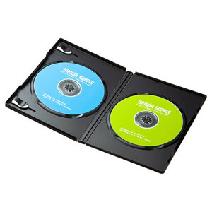 DVDトールケース 2枚収納 10枚セット ブラック 一般的なセルDVDと同じ厚さ14mm サンワサプライ DVD-TN2-10BKN 送料無料 新品