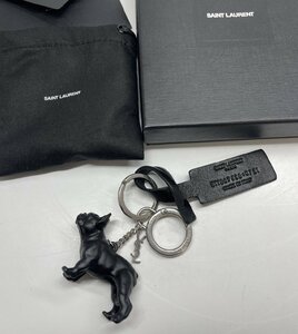 SAINT LAURENT サンローラン　キーホルダー　ブルドッグ　チャーム　キーリング　犬