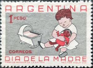 【外国切手】 アルゼンチン 1959年10月17日 発行 母親の日 消印付き