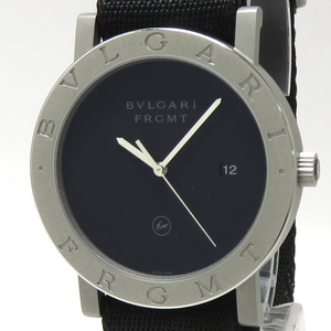 【中古】BVLGARI ブルガリブルガリ フラグメント 自動巻き SS メンズ 腕時計 ブラック文字盤 BB41S