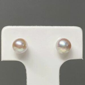 【絶品カラー 4.5mm】K18 天然 あこや真珠 照り艶抜群 0.8グラム 直結ピアス アコヤパール アコヤ真珠 pearl jewelry