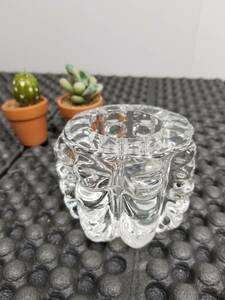 ガラス　灰皿　花瓶　キャンドルホルダー　透明　昭和レトロ　 5754 06