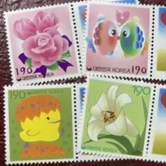 52512セール現品限り　外国切手未使用　韓国発行バラ他4種揃pスタンプ