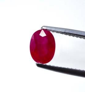 希少!!GIA ビルマ産(Burma/Red)深紅色 天然ルビー 1.25ct (サイズ縦7.15×横5.30×高さ3.56mm)