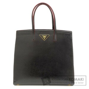 PRADA プラダ エナメル ロゴ金具 2WAY トートバッグ エナメル レディース 中古