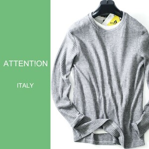 dn371●S●L●選択可●中部イタリアの街着ブランド●模様編みニットトップス●イタリア製●セーター●メランジグレー系