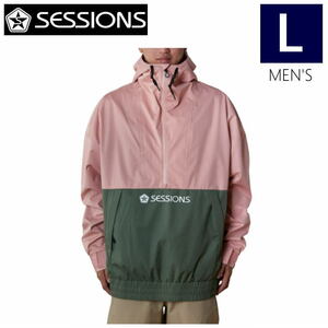 ● SESSIONS MISSION 1/4 ZIP HOOD 2L+LINER PINK Lサイズ セッションズ スノボウェア ジャケット 23-24