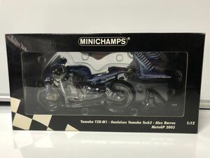 ミニチャンプス 1/12 Yamaha YZR-M1 Gauloises Yamaha Tech3 Alex Barros MotoGP 2003（122 036304）美中古品