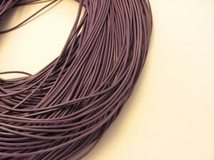 本革紐 丸タイプ 1mm 10cm単位 レザー パープル (PP) 紫色