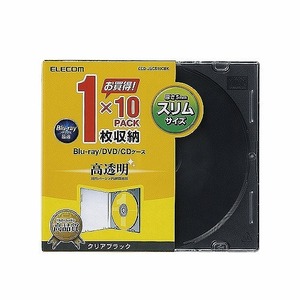 まとめ得 エレコム　Blu-ray/DVD/CDケース(スリム/PS/1枚収納)　CCD-JSCS10CBK x [2個] /l