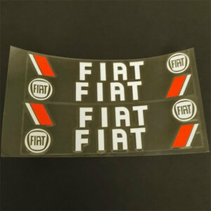 FIAT　フィアット　 ステッカー ４個組(白文字）