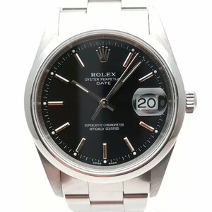 【OH・磨き済み】 ROLEX ロレックス オイスターパーペチュアル デイト 15200 P番 メンズ 腕時計 自動巻 美品 動作品 黒文字盤