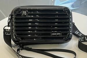 ミニショルダーバッグ　ポーチ　RIMOWA 風ブラック スーツケース型小物入れ