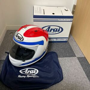 展示品 超美品 アライ Arai RX-7 RV フルフェイス ヘルメット Spencer スペンサー トリコロール Lサイズ 59-60cm バイク 2輪 (99)