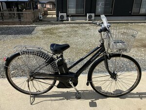 C9　中古電動アシスト自転車 1円売切り！ ヤマハ パスシティ S 黒 説明書付き 配送エリア内は送料3800円でお届