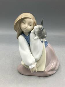 国内発送 希少 リヤドロ ナオ 陶器人形 少女 ウサギ フィギュリン スペイン製 陶器 置物 リアドロ オブジェ レア (9-80-928)