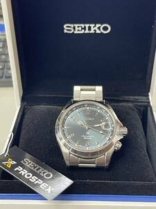 希少セイコー SEIKO アルピニスト・文字盤アイスブルーカラーヨーロッパ限定６Ｒ３５-００Ｅ０自動巻き 腕時計 箱付きプロスペック