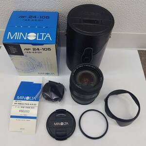 7332 レンズ MINOLTA ミノルタ AF ZOOM 24-105mm F3.5-4.5 D 箱、ケース、フィルター、フード付 動作未確認