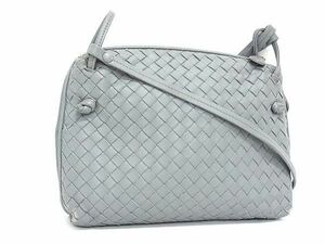 1円 ■美品■ BOTTEGA VENETA ボッテガヴェネタ イントレチャート レザー ショルダーバッグ 肩掛け レディース グレー系 AY1729