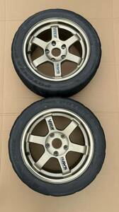 美品! レイズ RAYS ボルクレーシング VOLK TE37 15インチ 7.5J+25 5H 114.3 MR2 SW20 シビック タイプR 2本