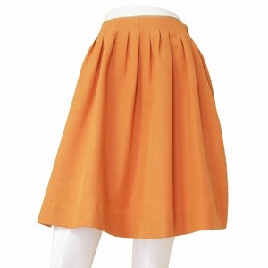 A新品同様/クリアインプレッション CLEAR IMPRESSION フレアスカート 小さいサイズ 表記1号(7号/S相当) オレンジ 麻リネン混 春夏 ボトムス