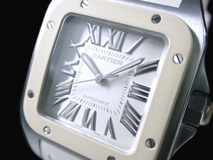 ★超美品 Cartier カルティエ サントス100 自動巻 MM W20122U2 Cal.076 ホワイトローマン 綺麗!★