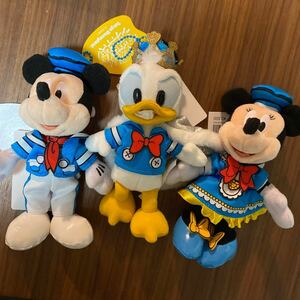 ディズニーランド★パルパルーザ・ぬいぐるみバッチ3つセット★ドナルド、ミッキーマウス、ミニーマウス・東京ディズニーランド