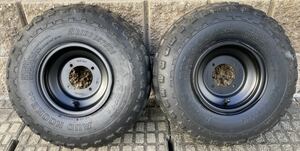 BRIDGESTONE MUD HOOKS AT18×7-7 バギータイヤYAMAHA YF100M ヤマハ フロントホイール ATV ヒビ,パンクあり 要補修,チューブ 再塗装あり