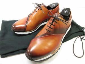 極美品 【ベルルッティ Berluti】 6009 カリグラフィー スニーカー パティーヌ 靴 (メンズ) 7.5 ブラウン×ダークブラウン ■30MZA5422■