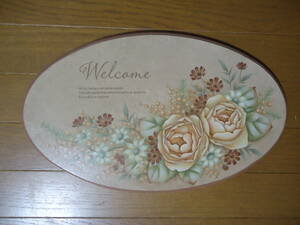 ♪作品整理♪トールペイント♪薔薇♪ばら♪バラ♪イエロー系♪Welcome♪コスモス♪アンティーク♪シャビー♪壁掛け♪完成品♪