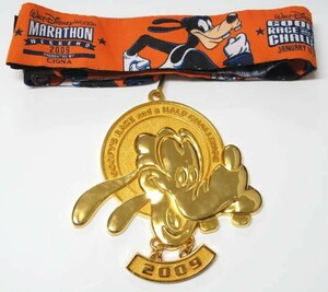 ディズニー　グーフィー　2009WDWマラソンメダル　2009年WDWグーフィーのレース＆ハーフマラソン　ディズニーワールド