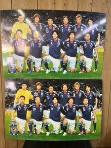 A2-83 サッカー 日本代表 パネル 2枚セット キリンチャレンジカップ 2010 対アルゼンチン戦 内田篤人 本田圭佑 香川真司 パネルに反りあり