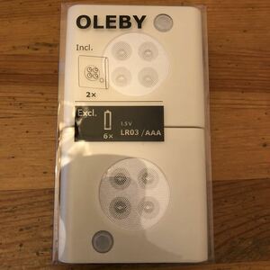 OLEBY オーレビー ワードローブ 照明 センサーライト 白２個セット IKEA イケア センサーライト LED