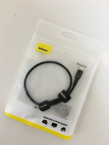 BASEUS USBショートケーブル USB-A(ストレート) to ライトニング(ストレート) iphone用 ブラック