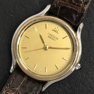 セイコー クレドール クォーツ 腕時計 レディース ゴールドカラー文字盤 未稼働品 純正ベルト ファッション小物 SEIKO