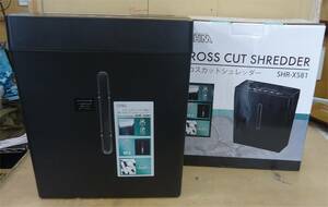 美品 オーム電機 クロスカットシュレッダー SHR-X581 ブラック OHM CROSS CUT SHREDDER ○P
