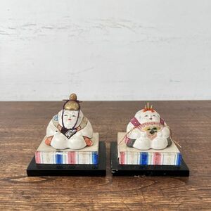 fd60523 豆雛 雛人形 土人形 木製台座付 郷土 日本 和骨董 和小物 ひな人形