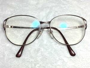 HOYA 日本製 レディース 眼鏡 チタン EP047T P51 バタフライ シルバー 装飾 傷少め 中古 メタル フレーム メガネ ホヤ