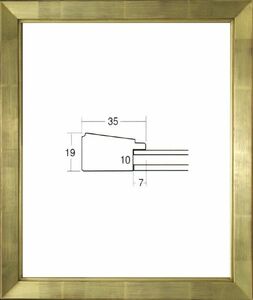 デッサン用額縁 木製フレーム アクリル仕様 7514 インチサイズ ゴールド 金