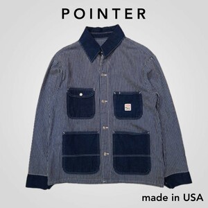 POINTER brand カバーオール デニムジャケット ヒッコリー USA製 サイズ42 ポインター 2402