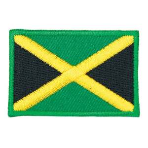 ★新品 ワッペン ジャマイカ Jamaica レゲエ キングストン 国旗 Flag Mサイズ アイロン 簡単貼り付け アップリケ 刺繍